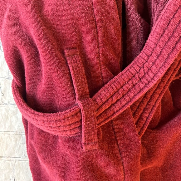 VINTAGE TOWNCRAFT USA MADE SHABBY MENS BURGUNDY TERRY COTH ROBE WITH BELT - Picture 7 of 7